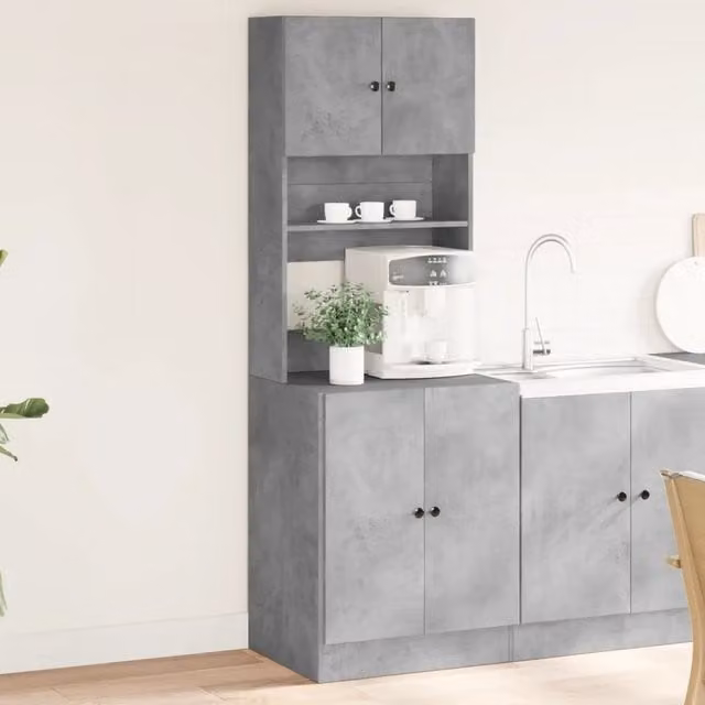 Mobile da cucina-Armadio da cucina Grigio 60x50x180 cm in Legno Multistrato