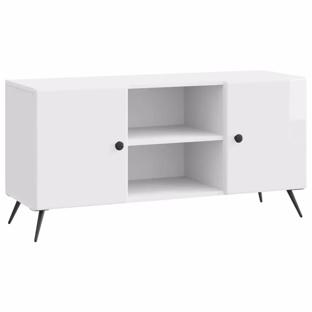 Mobile TV moderno DESIGN IN in legno MDF bianco lucido L: 102 cm, P: 34,5 cm, H: 50 cm – 2