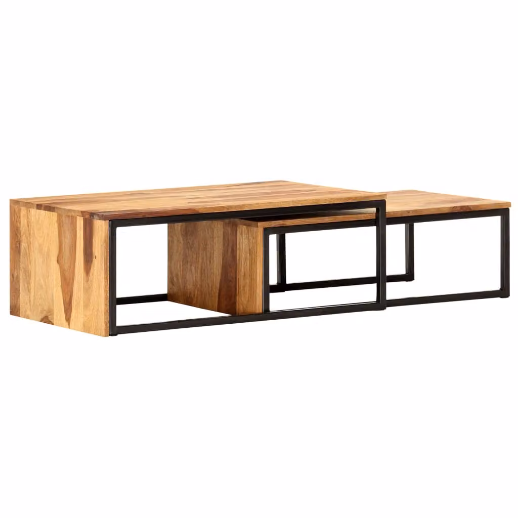 The Living Store Set tavoli 2 pezzi. Legno massiccio