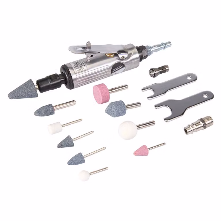 Smerigliatrice pneumatica diritta Silverline con accessori, set da 15 pezzi 160 mm