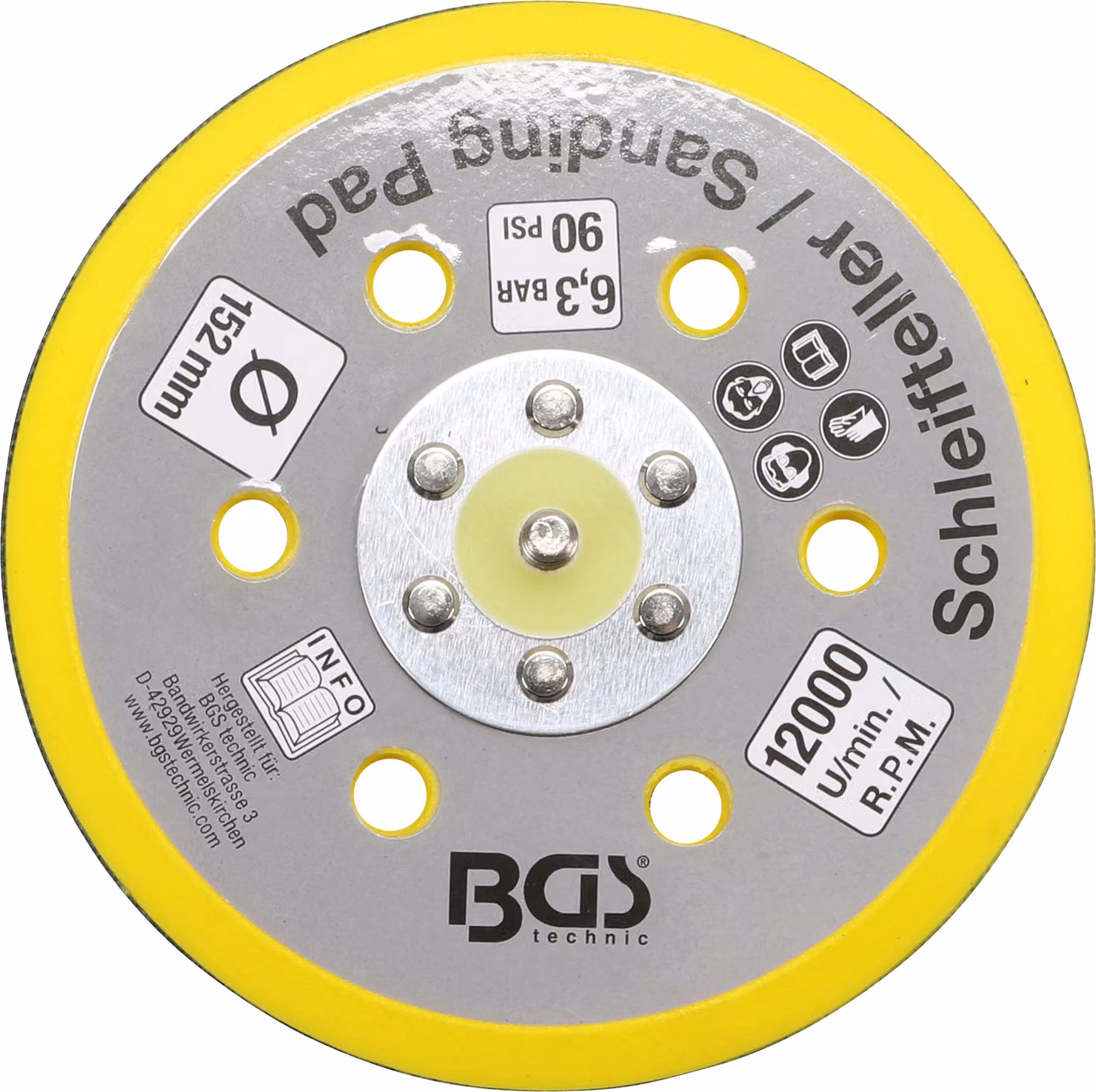 Disco velcro BGS per articolo 3290 / 8688 Ø 152 mm - 8688-23