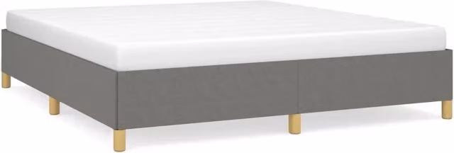 Letto matrimoniale moderno DESIGN IN in tessuto grigio con struttura in legno e doghe, L/P: 160 x 200 cm