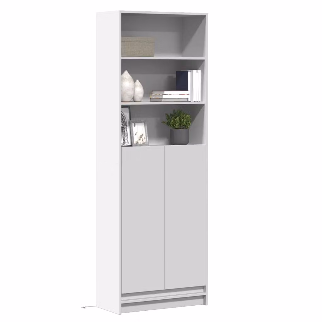 Credenza moderna con LED vidaXL in MDF bianca L: 69 cm, P: 32,5 cm, H: 200 cm