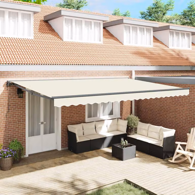 Maison Exclusive - Telaio per tenda da sole color crema 500 x 300 cm in poliestere con rivestimento in PU