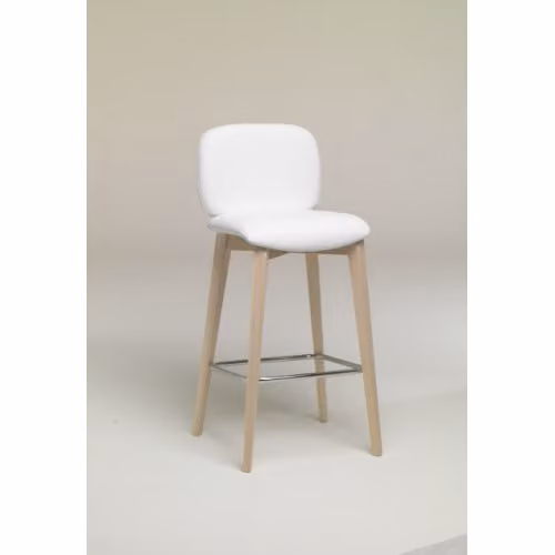 Sgabello Samir legno ed ecopelle basso Friulsedie