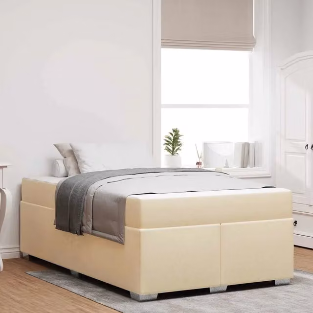 Letto moderno con materasso a molle vidaXL in tessuto beige L: 120 cm, P: 200 cm, H: 66 cm – 1