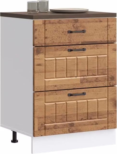 Armoire de cuisine Lucca vieux bois bois ingénierie