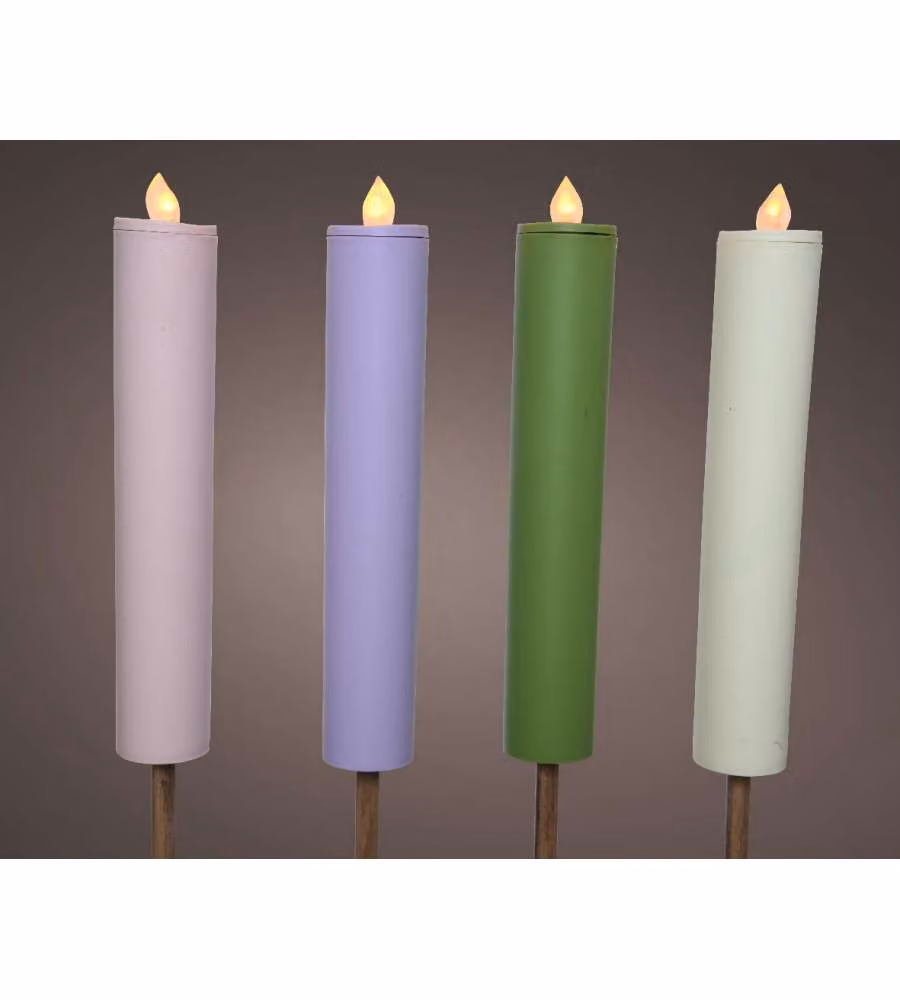 Candela solare 4x h90 cm colori assortiti