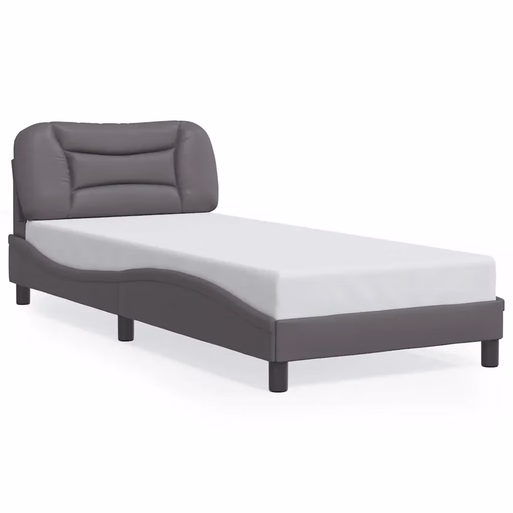 Giroletto senza materasso Hvar vidaXL in similpelle grigia, L/P/H: 90 x 200 cm – 2