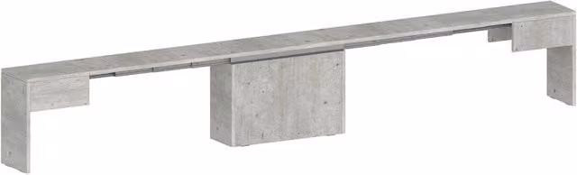 Set 2 Panche Allungabili 66/290x25x45 cm Pratika Singola A e B Cemento