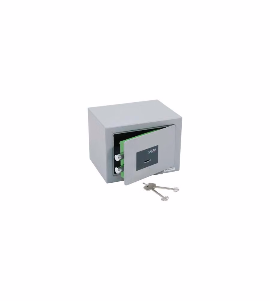 Sacar Cassaforte In Acciaio a Chiave per Mobile - Grigia 23x17x17cm