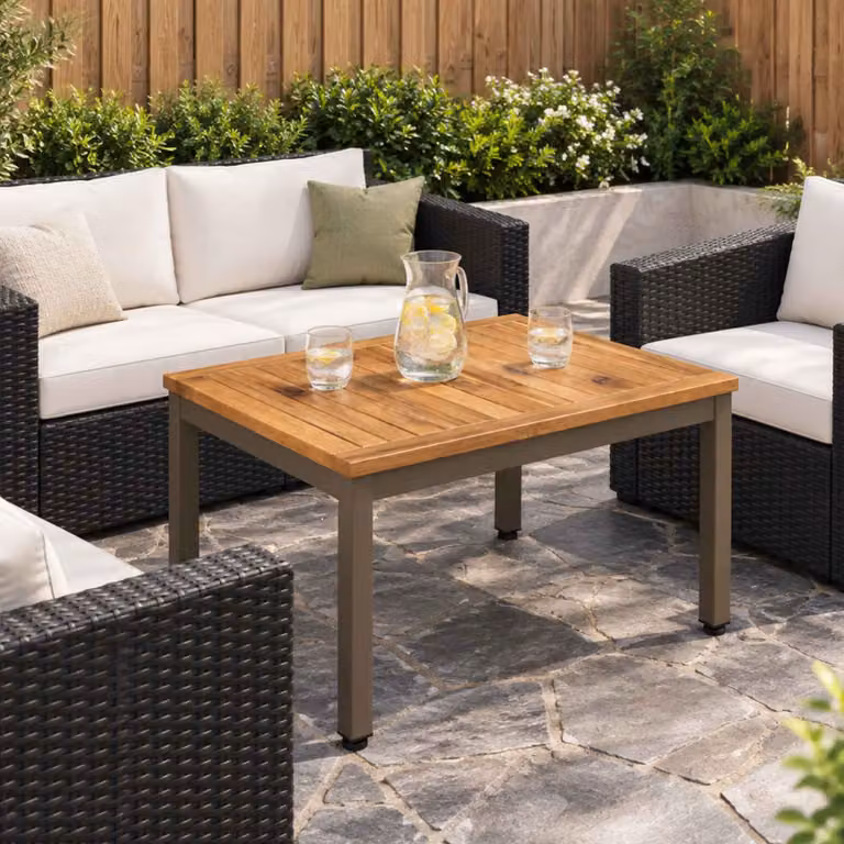 vidaXL Tavolino da salotto Naturale e Caffè 49 x 60,5 x 36 cm