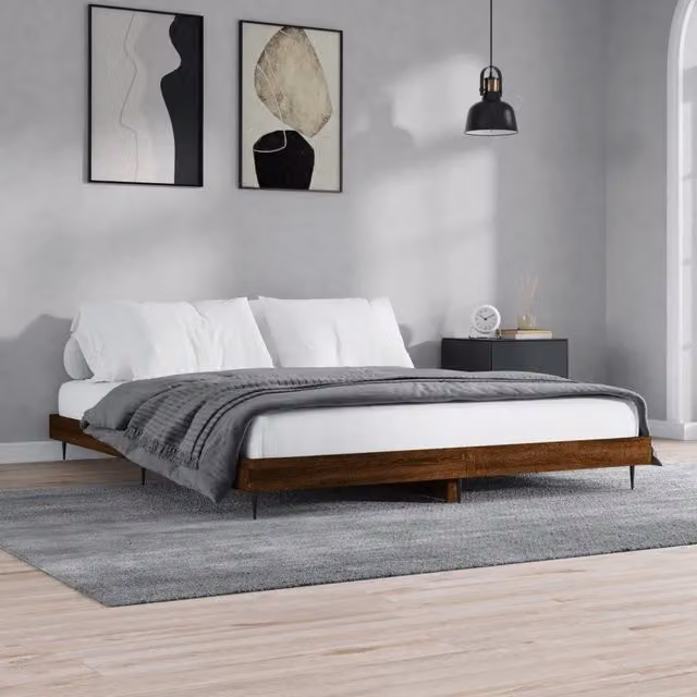 Giroletto vidaXL in Rovere Marrone con Doghe in Legno, L/P: 200 x 200 cm