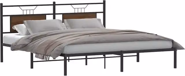 Giroletto senza Materasso-Struttura Letto Rovere Marrone 183x203 cm Truciolato 497694