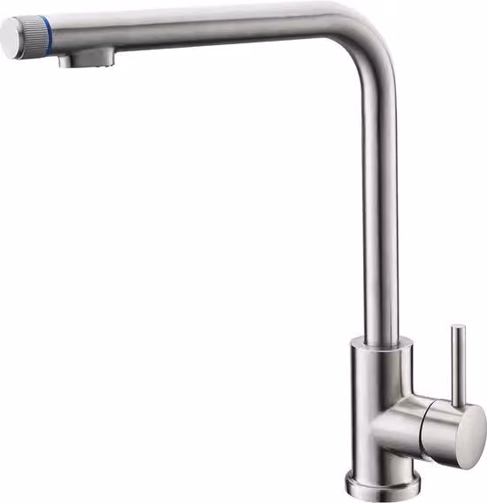 Kraan 3 viei per acqua con maniglia di acciaio inossidabile | Rubinetto da cucina a tre vie per acqua filtrata e non filtrata | Rubinetto per acqua con carterie ceramica
