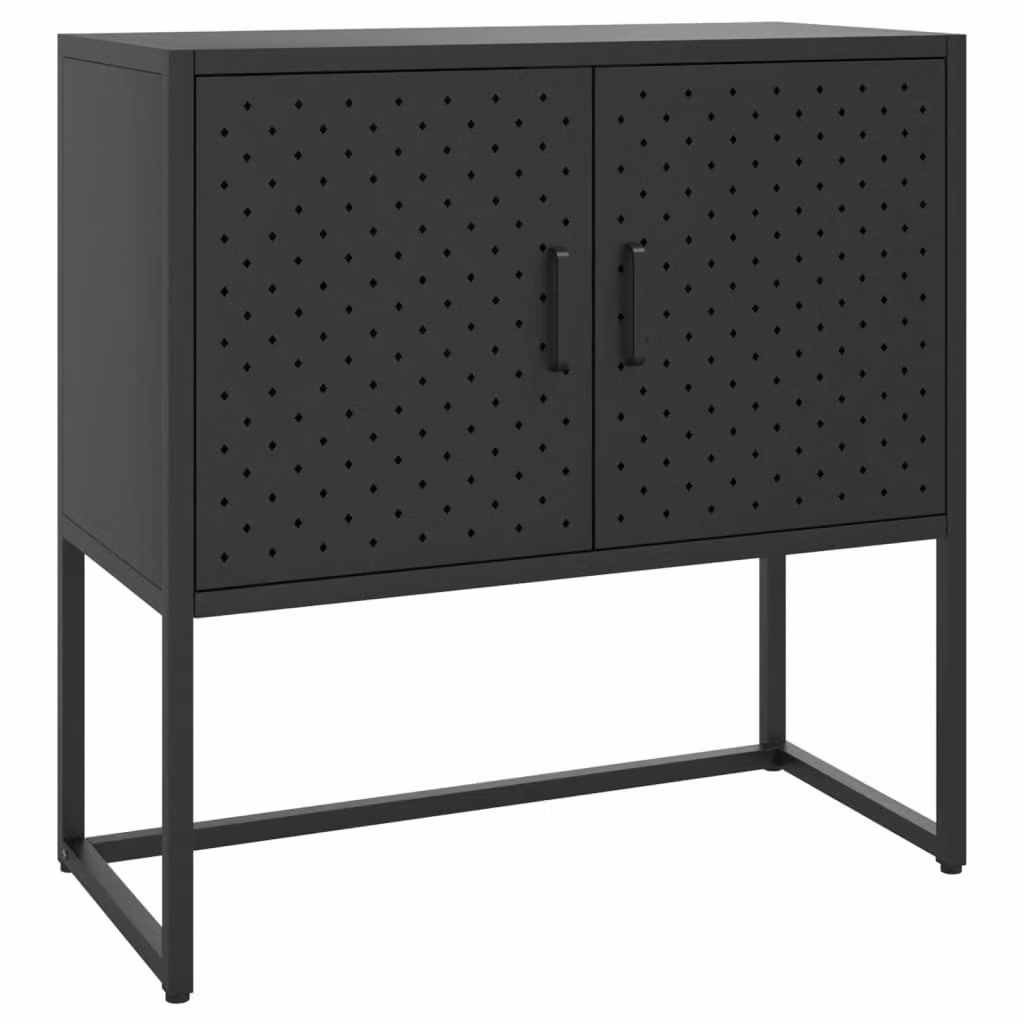 Credenza Nera 75x35x75 cm in Acciaio