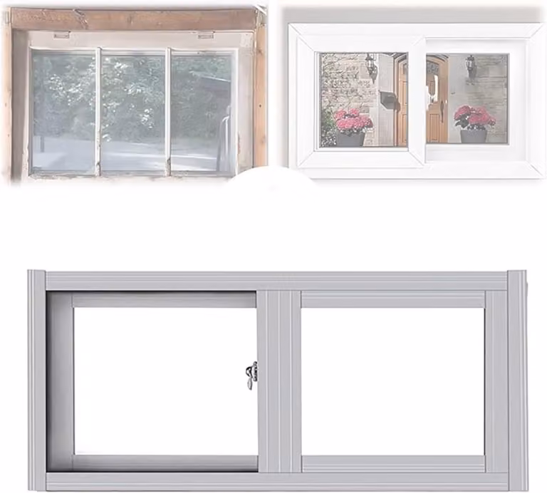 Finestre per cantina ad alta efficienza energetica, dimensioni 76,2 x 45,7 cm, finestra a griglia bianca per ambienti abitativi e bagni, adatta a vani di dimensioni da 50,8 cm a 101,6 cm, con montaggio rapido e semplice