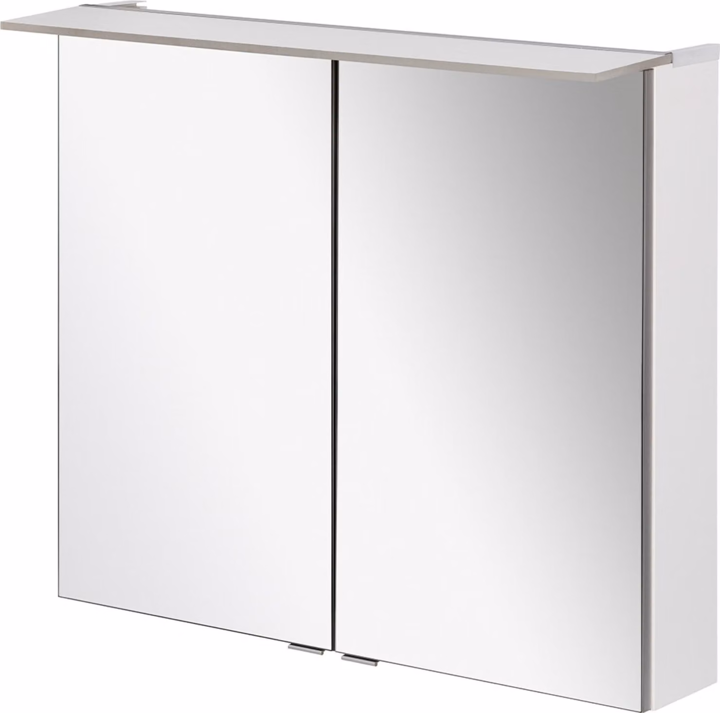 FACKELMANN Armadietto a specchio LED B.PERFEKT / Armadietto da bagno con chiusura ammortizzata / Dimensioni (L x A x P): circa 80 x 69 x 15 cm / Armadietto di alta qualità con specchio e per il bagno / Corpo: Bianco