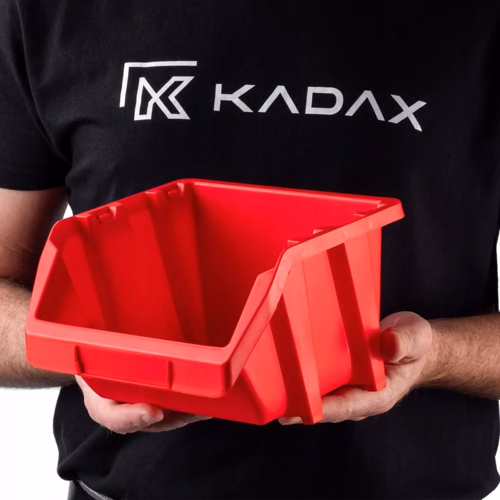 Vassoio organizer in plastica KADAX rosso per officina, L/P/H: 21,4 x 19,8 x 13,3 cm – 2