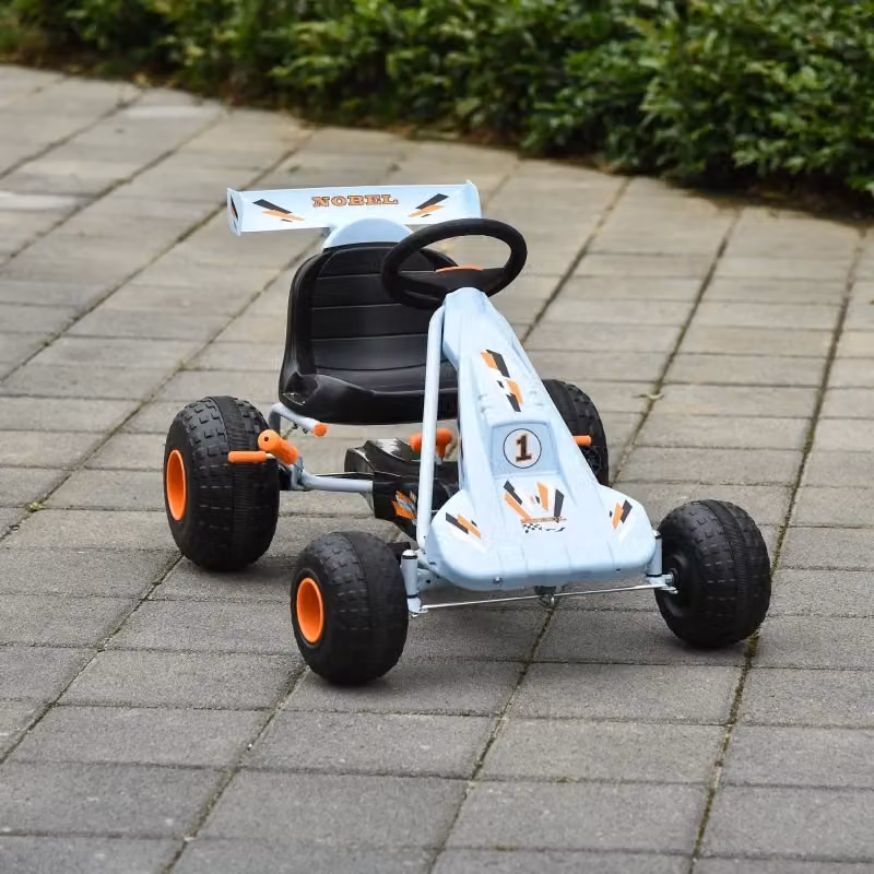 Go-kart a pedali azzurro con sedile regolabile in acciaio e plastica per bambini dai 3 anni in su L/P/H: 97 x 66 x 59 cm – 2