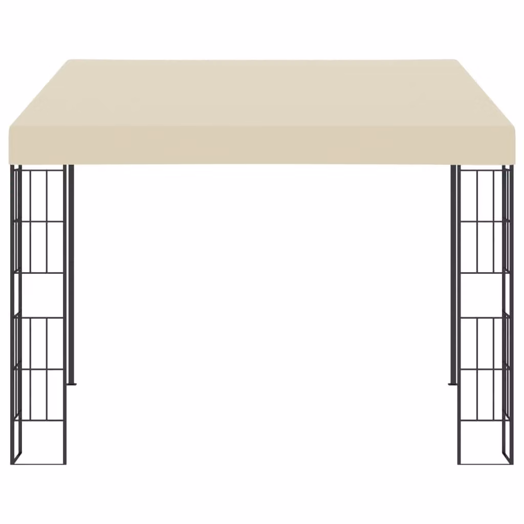 Gazebo a Parete 3x3 m Crema in Tessuto