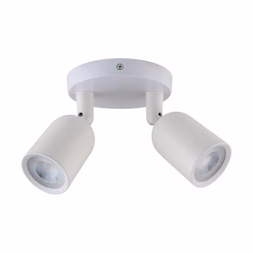 Portafaretto LED Montaggio a Plafone Rotondo 2xGU10 Orientabili Colore Bianco