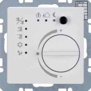 Berker 75441129 Termostato con interfaccia a pulsante, bianco polare, completo di Berker Q.1/Q.3