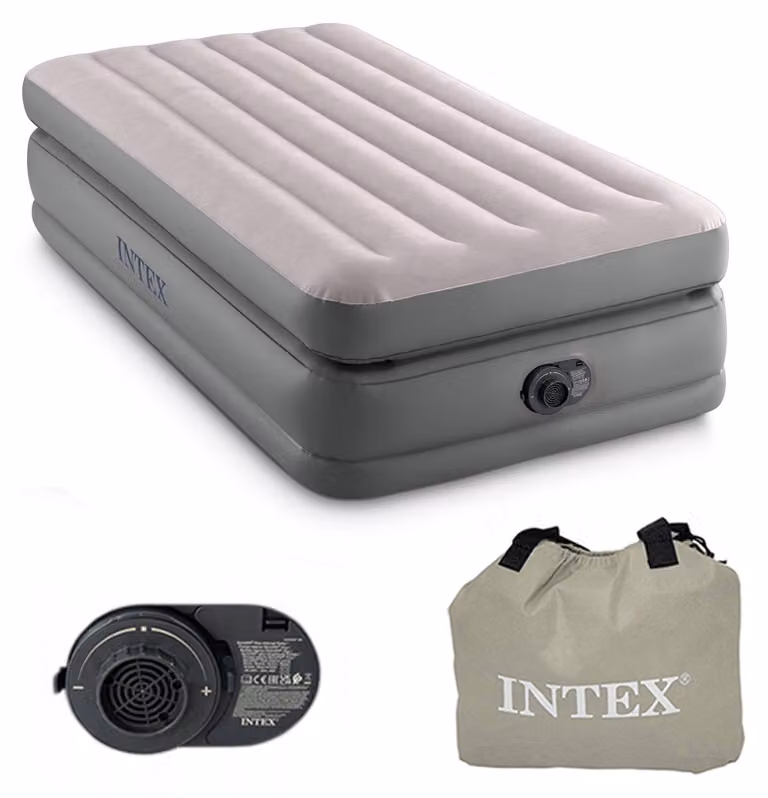 Materasso gonfiabile singolo, 191x99x51 cm, con pompa elettrica integrata, marca INTEX, modello 64162