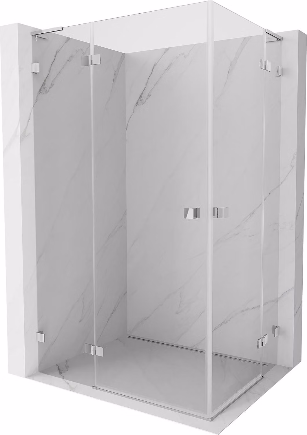 Mexen Lunar L Duo cabina doccia battente sinistra 100 x 90 cm, trasparente, cromo - 834L-100L-090P-01-00