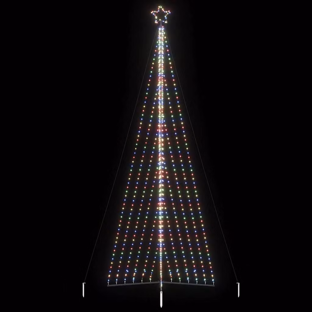 Albero di Natale a LED multicolore vidaXL con 789 luci RGB e stella, Altezza: 480 cm