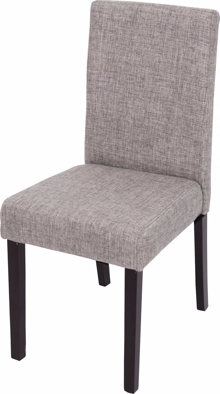 Sedia da pranzo Littau, sedia da cucina, tessuto/tessuto ~ grigio, gambe scure