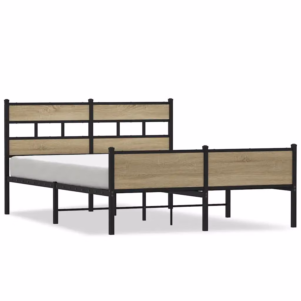 Giroletto senza materasso vidaXL in legno e metallo colore rovere, L/P/H: 200 x 140 x 91,5 cm – 2
