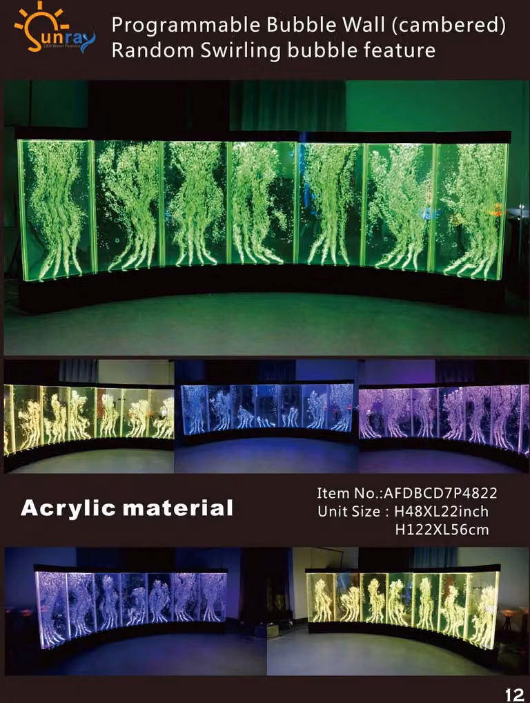 Wandpaneel Wasserblasen LED Wände Designer Wasser Wand Beleuchtete Trennwand