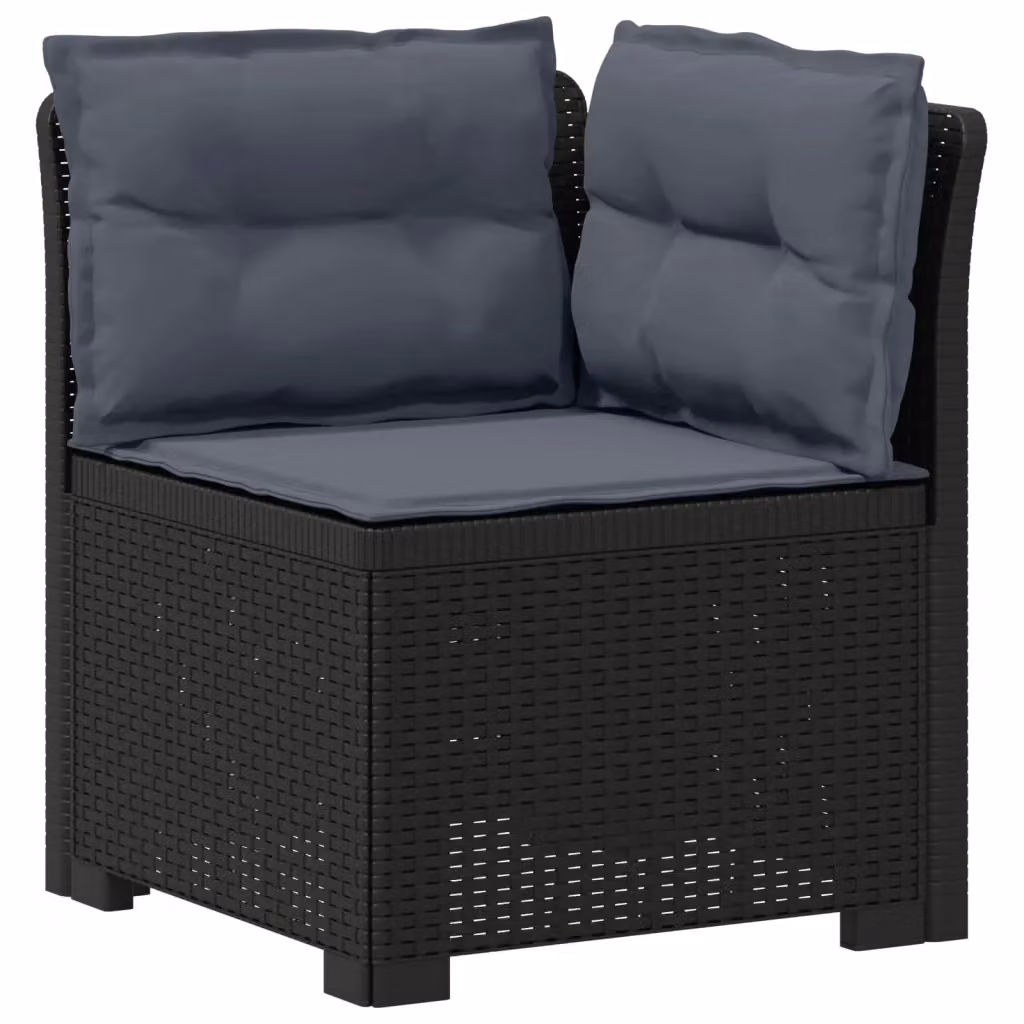 Divano da giardino a 1 posto con cuscini vidaXL in aspetto rattan color antracite L: 70 cm, P: 62 cm, H: 62 cm – 2