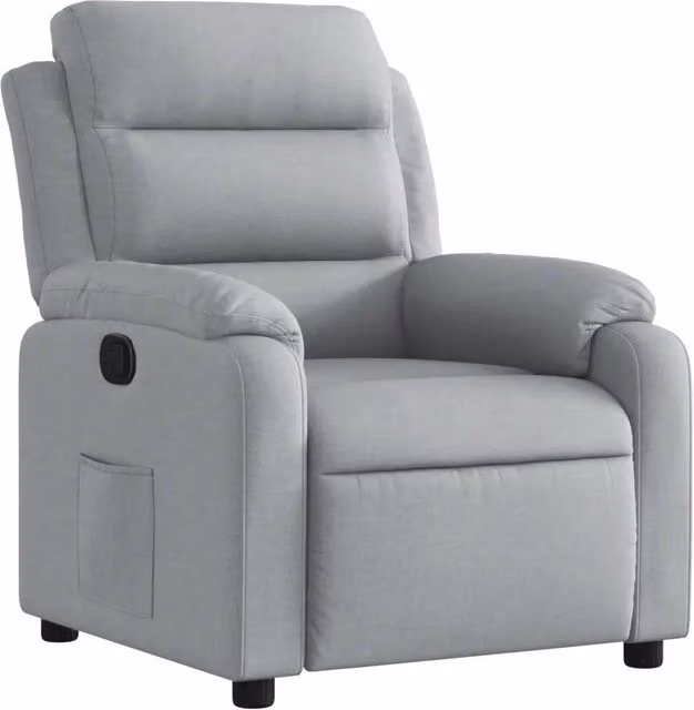 Poltrona | Sedia Relax reclinabile in tessuto grigio chiaro