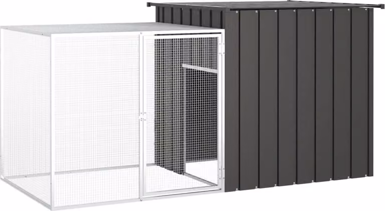 Gabbia per Polli Antracite 200x91x100 cm Acciaio Zincato