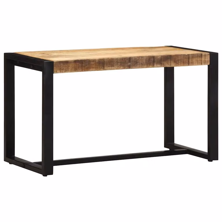 Panca moderna vidaXL in legno di mango e metallo, colore marrone, L 80 x P 35 x H 45 cm