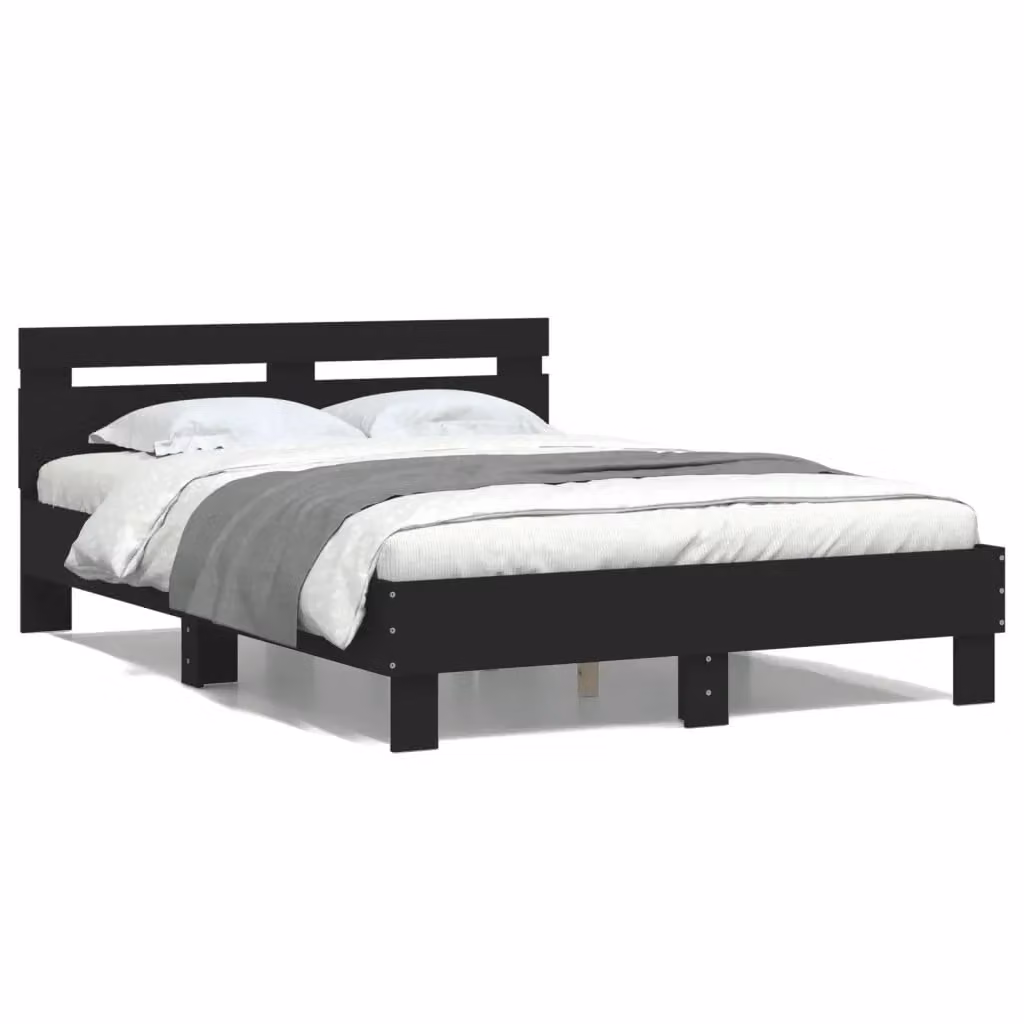 Letto con testiera vidaXL in legno multistrato nero L 120 cm x P 200 cm – 2