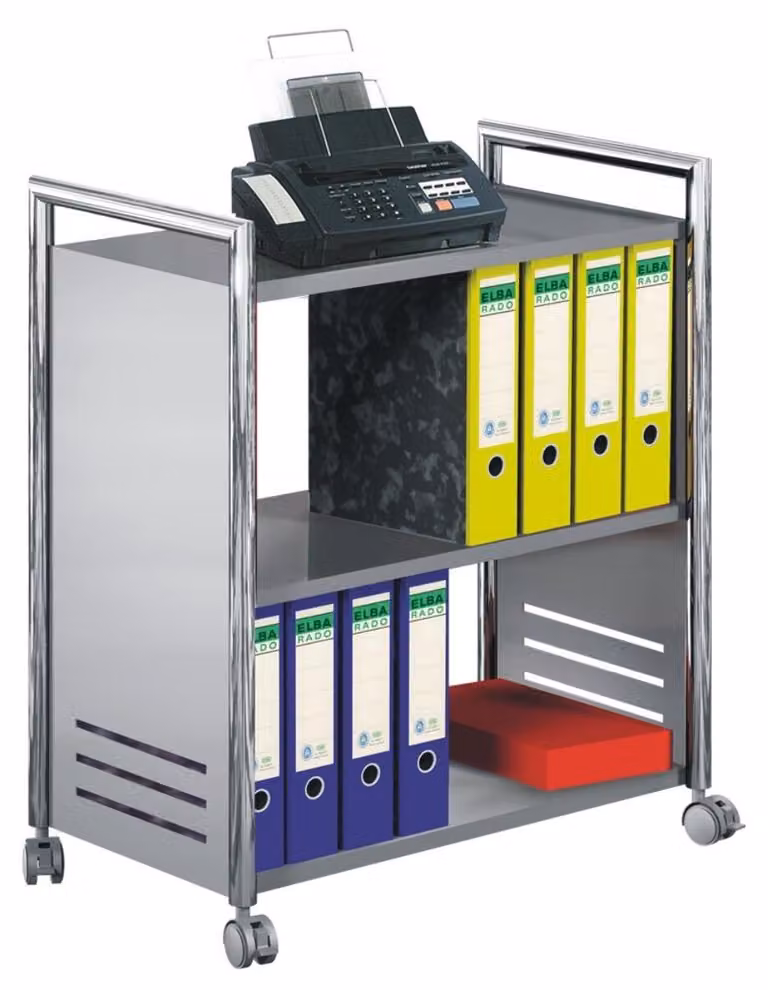 kerkmann Artline carrello a ripiani, cromo/alluminio argento