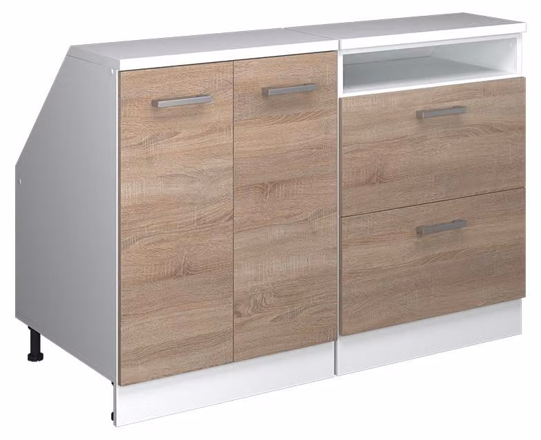 Mobile cucina sottotetto Vicco R-Line Sonoma 120 cm Set di 2 carcasse armadio profondità 60 cm, Model 60519