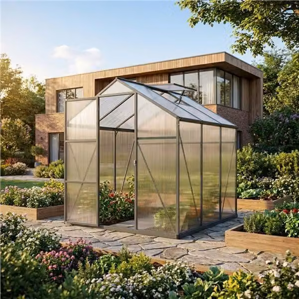 Serra da giardino 183 × 244 cm in policarbonato, con telaio in alluminio
