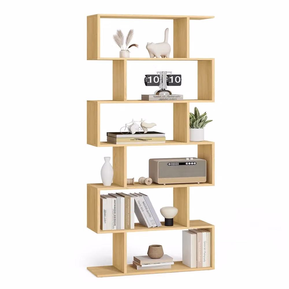 Scaffale con Ripiani Aperti in Legno, Rovere Naturale