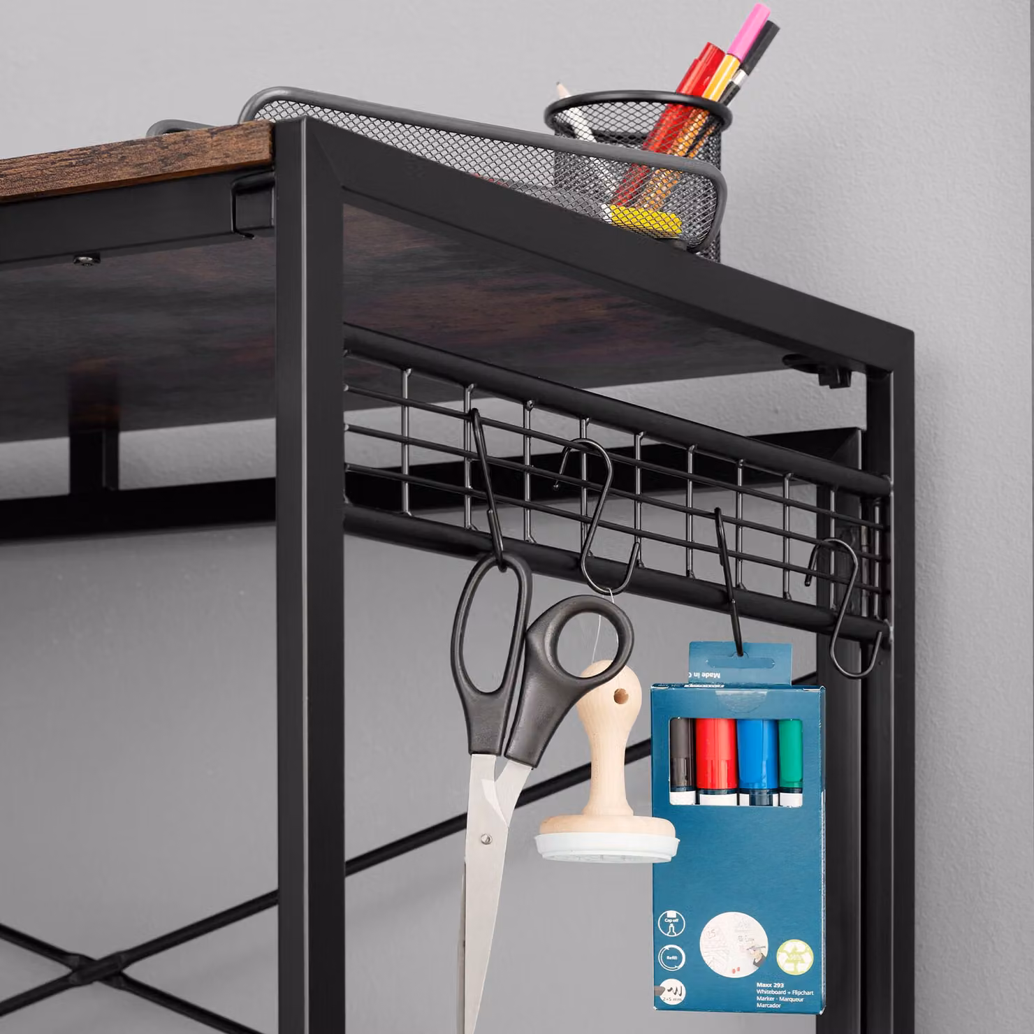 Scrivania pieghevole TecTake in stile industriale marrone L: 102 cm, P: 51 cm, H: 77 cm – 2