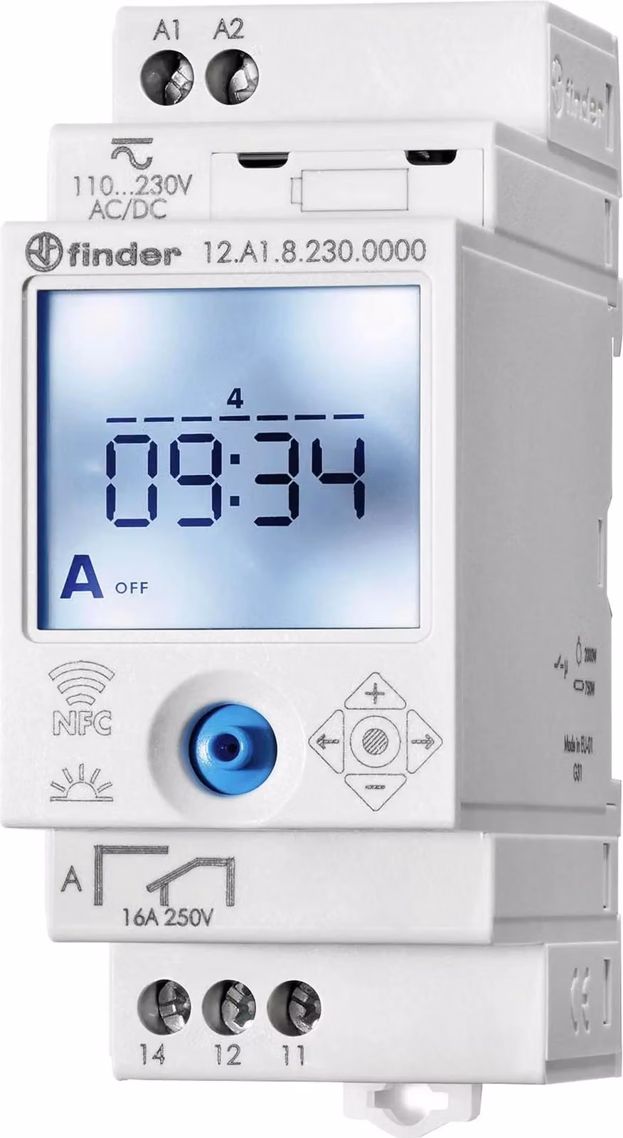 Finder Astro-Schaltuhr, 1 canale, joystick, trasmissione APP, cellulari compatibili NFC, 1 pz.