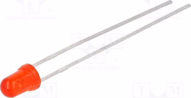 5 LED rotanti a 45°, modello LTL1CHVRTNN, diodi LED a montaggio traversa (THT), 3 mm, 1500÷3200 mcd, 3 mm
