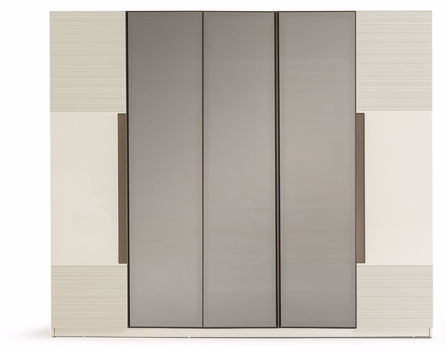 Elegante armadio beige con ampio spazio contenitivo e design moderno
