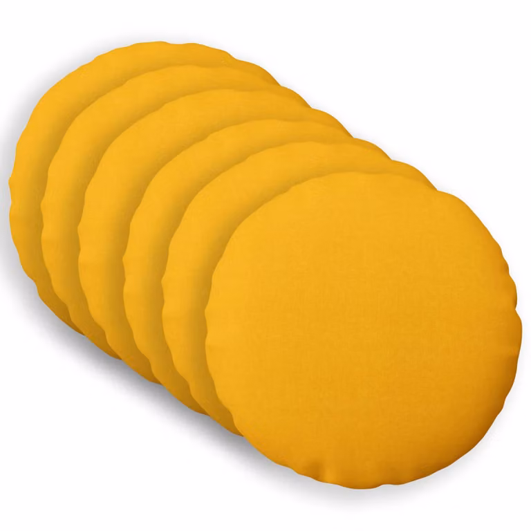 Set di 6 federe rotonde vidaXL HEERLEN in tessuto giallo chiaro, Ø 60 cm