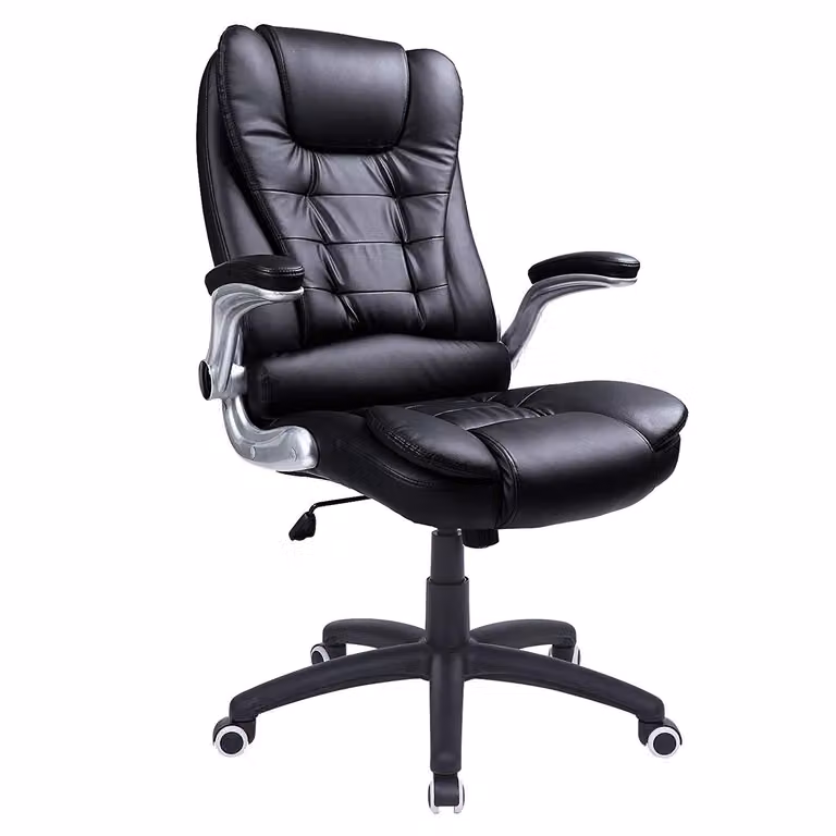 SONGMICS sedie da ufficio con schienale alto | sedia direzionale con cuscino per la testa e cuscino per il sedile ispessiti | nero ergonomico OBG51B