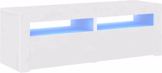 Mobile TV moderno DESIGN IN con luci LED integrate, bianco, L 120 cm x P 35 cm x H 40 cm