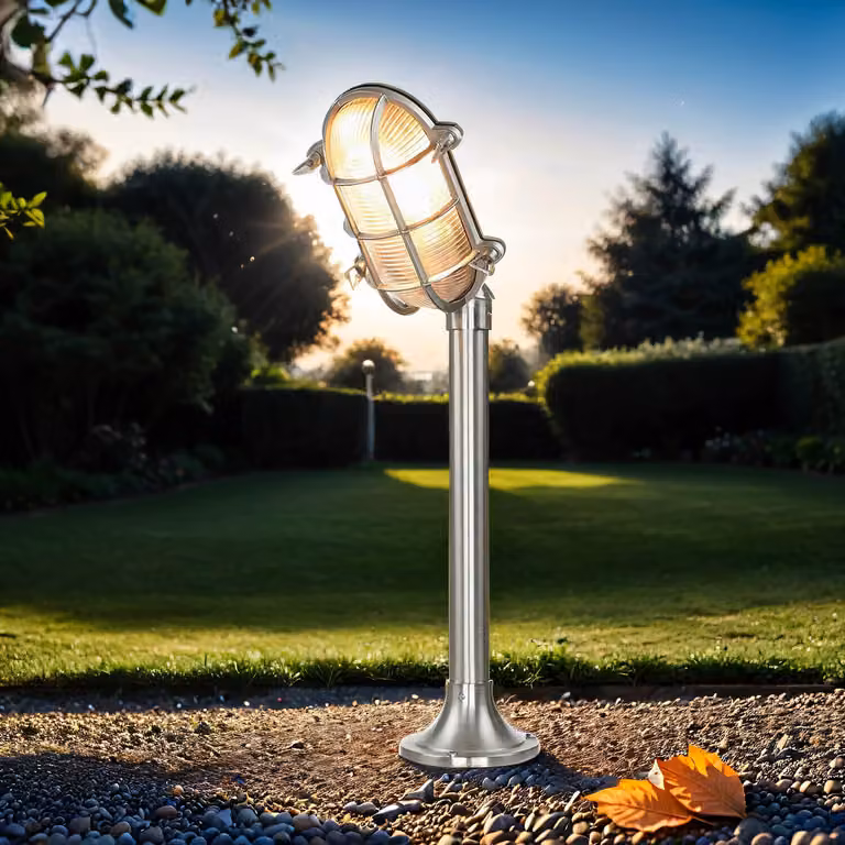 Luce di sentiero in nichel vero ottone IP54 per esterno stile marittimo luce esterna lampada da giardino sentiero terrazza
